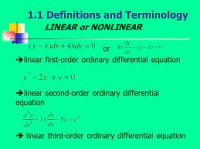 Differential equations - Linear, nonlinear, ordinary, partial