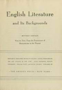 English Literature and Its Backgrounds